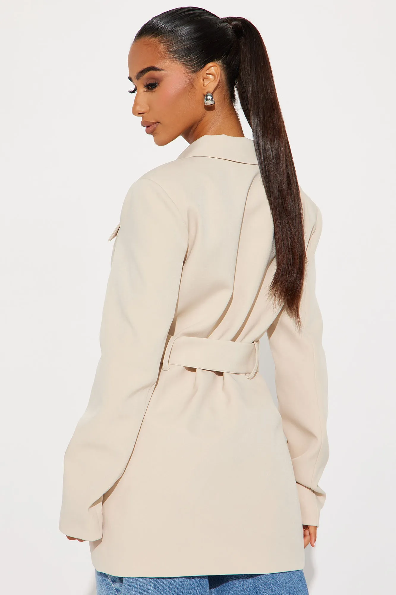 About The Business Belted Blazer - Sand