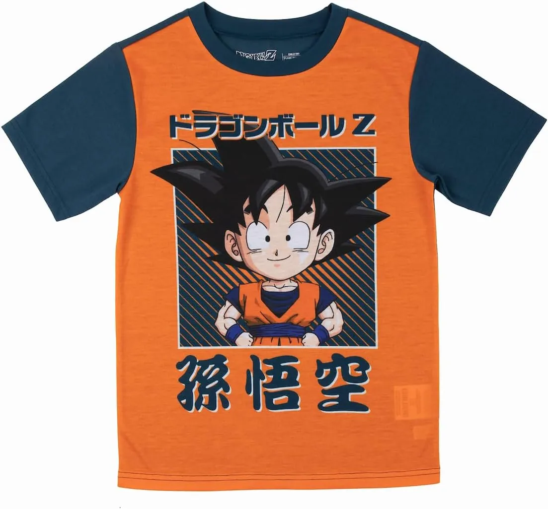 Bioworld Dragon Ball Z Youth Sleepwear Set Tee Shirt, Sleep Shorts, and Sleep Pants