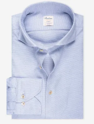 Blue Patterned Flannel Fitted Body Shirt