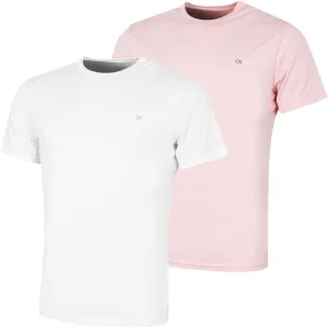 Calvin Klein Men's 2 Pack Tech T-Shirt - White/Air Pink - XL