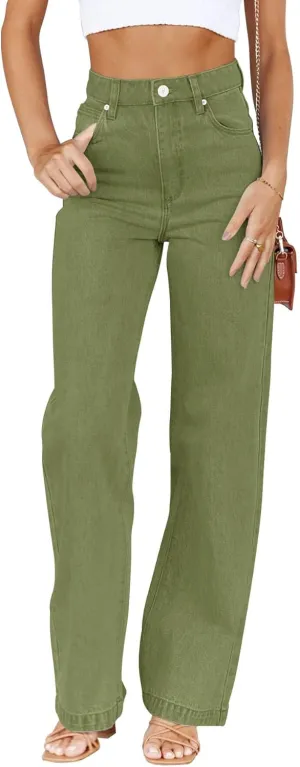 Cicy Bell Women's High Waisted Jeans Boyfriend Baggy Straight Leg Casual Denim Pants with Pockets