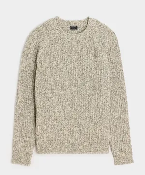 Cotton Ribbed Crewneck Sweater
