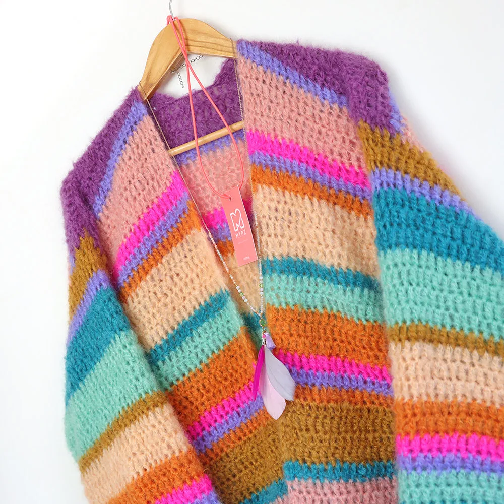 Crochet kit - Chunky Mohair cardigan Gemstone (ENG-NL)