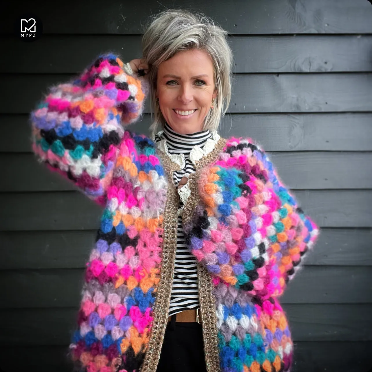 Crochet pattern - MYPZ Mohair Granny stripes cardigan Muse (ENG-NL)