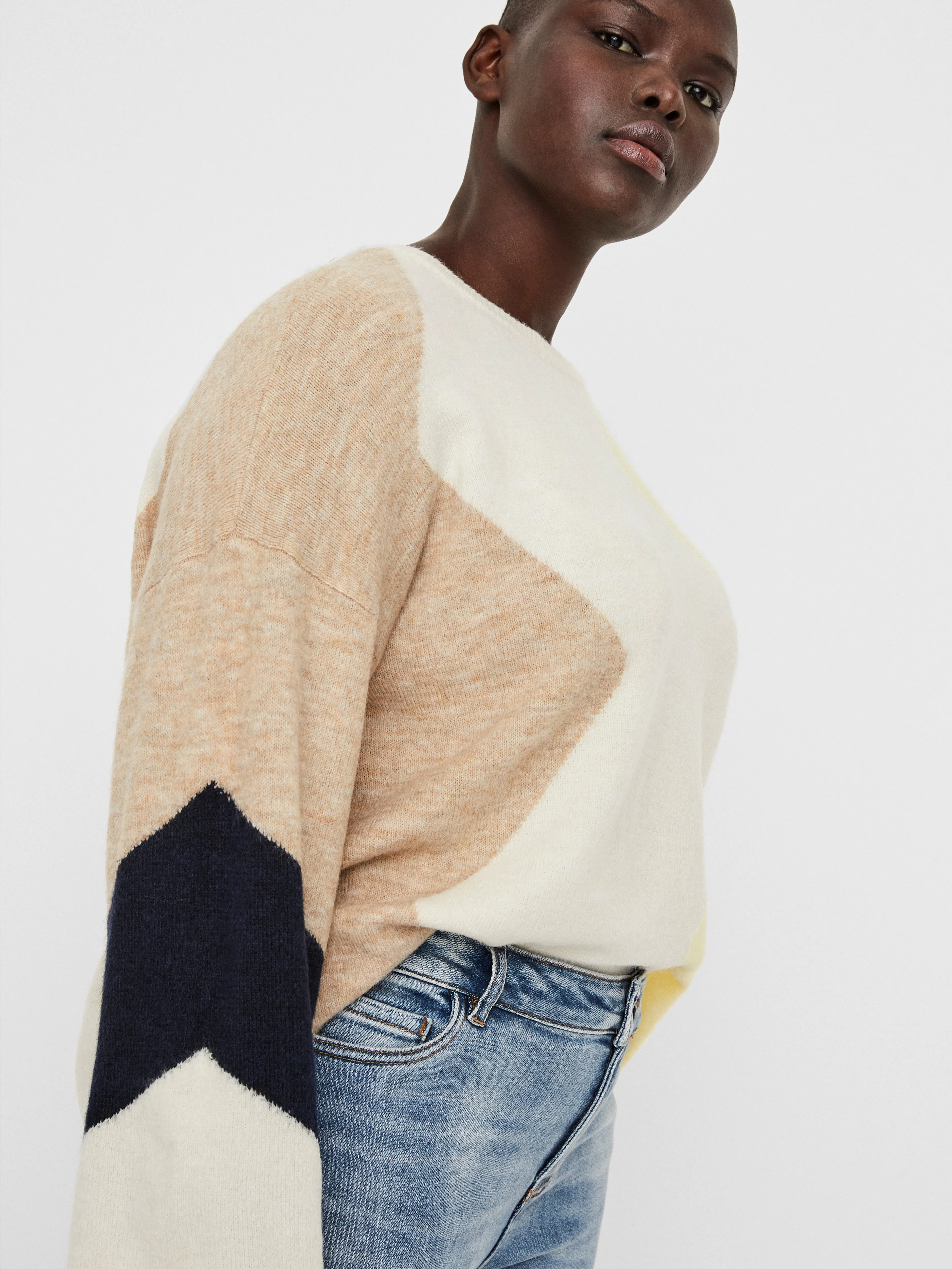 CURVE PLUS NEW BLOCK SWEATER