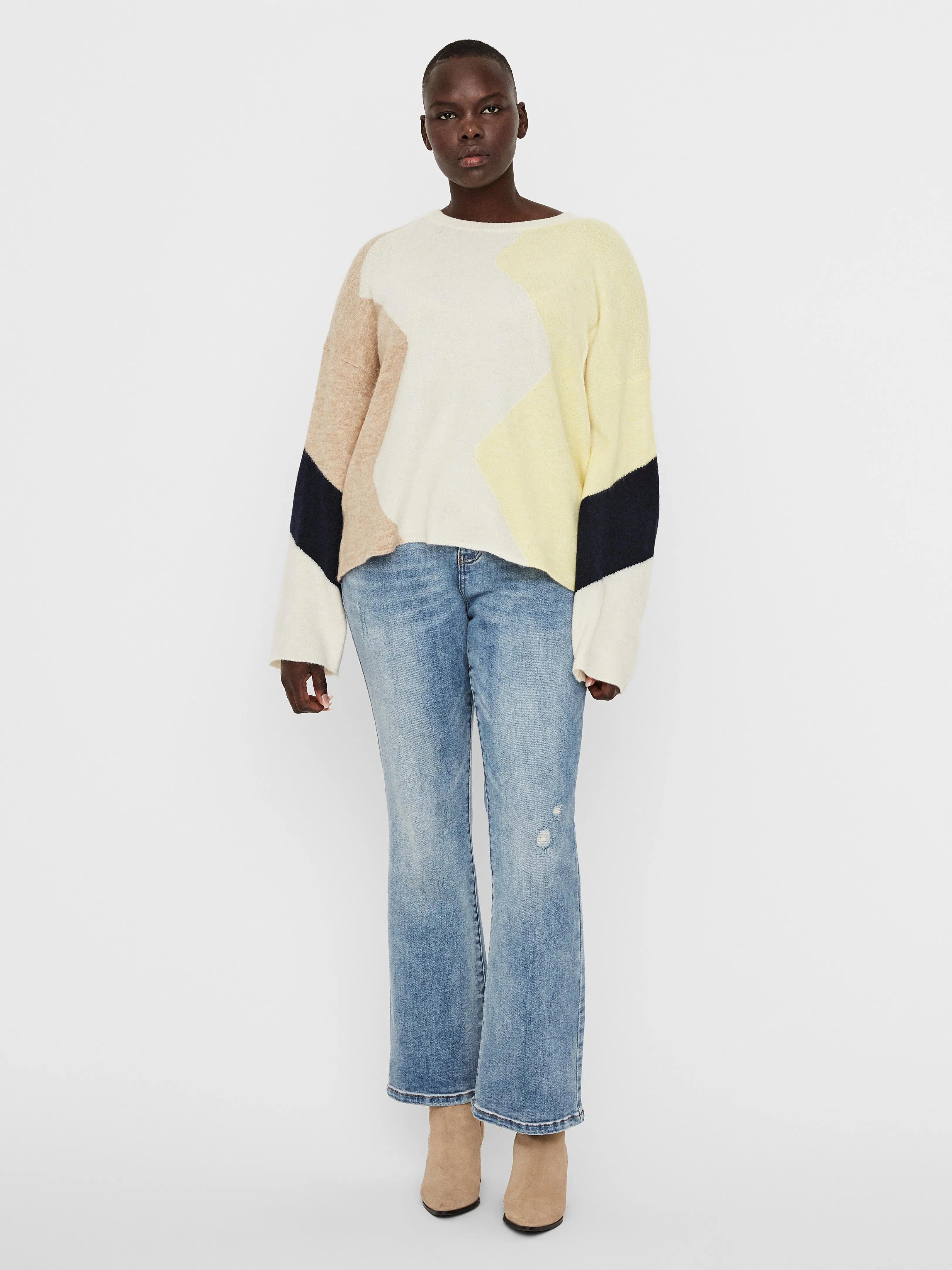 CURVE PLUS NEW BLOCK SWEATER