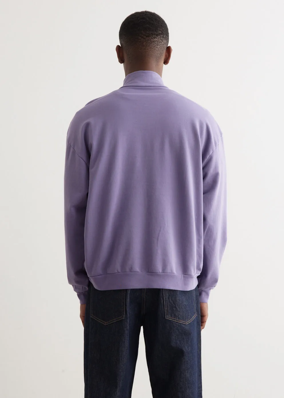 Elastic High Gauge Sweat Half Zip Pullover