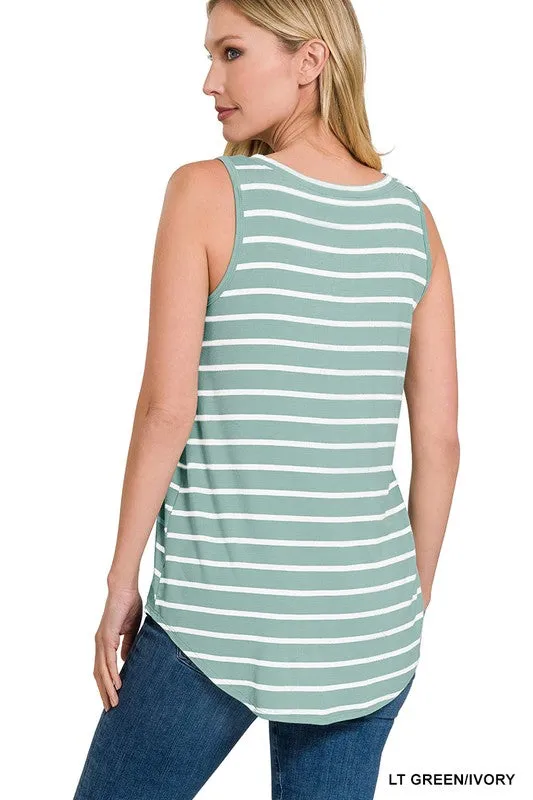 FS CLEARANCE Stripe Sleeveless V-Neck Top