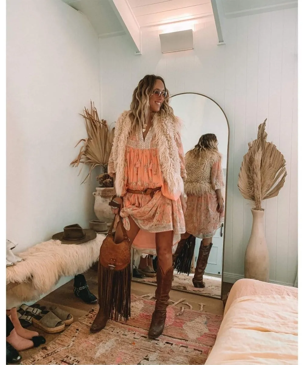 Hendrix Boho Dress Dusty Pink