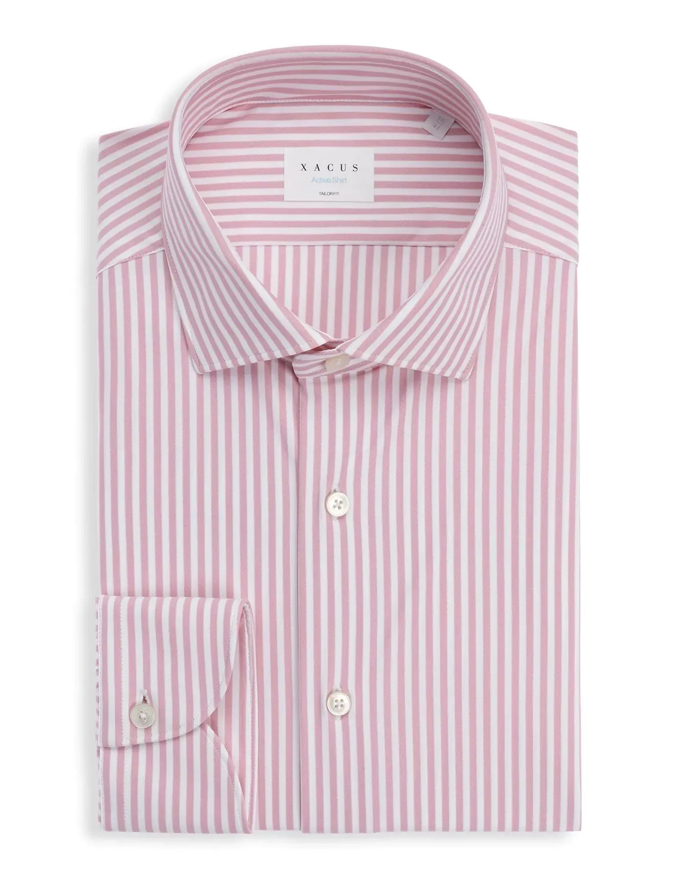 ID24123-Xacus "Active" Pink Stripe Shirt