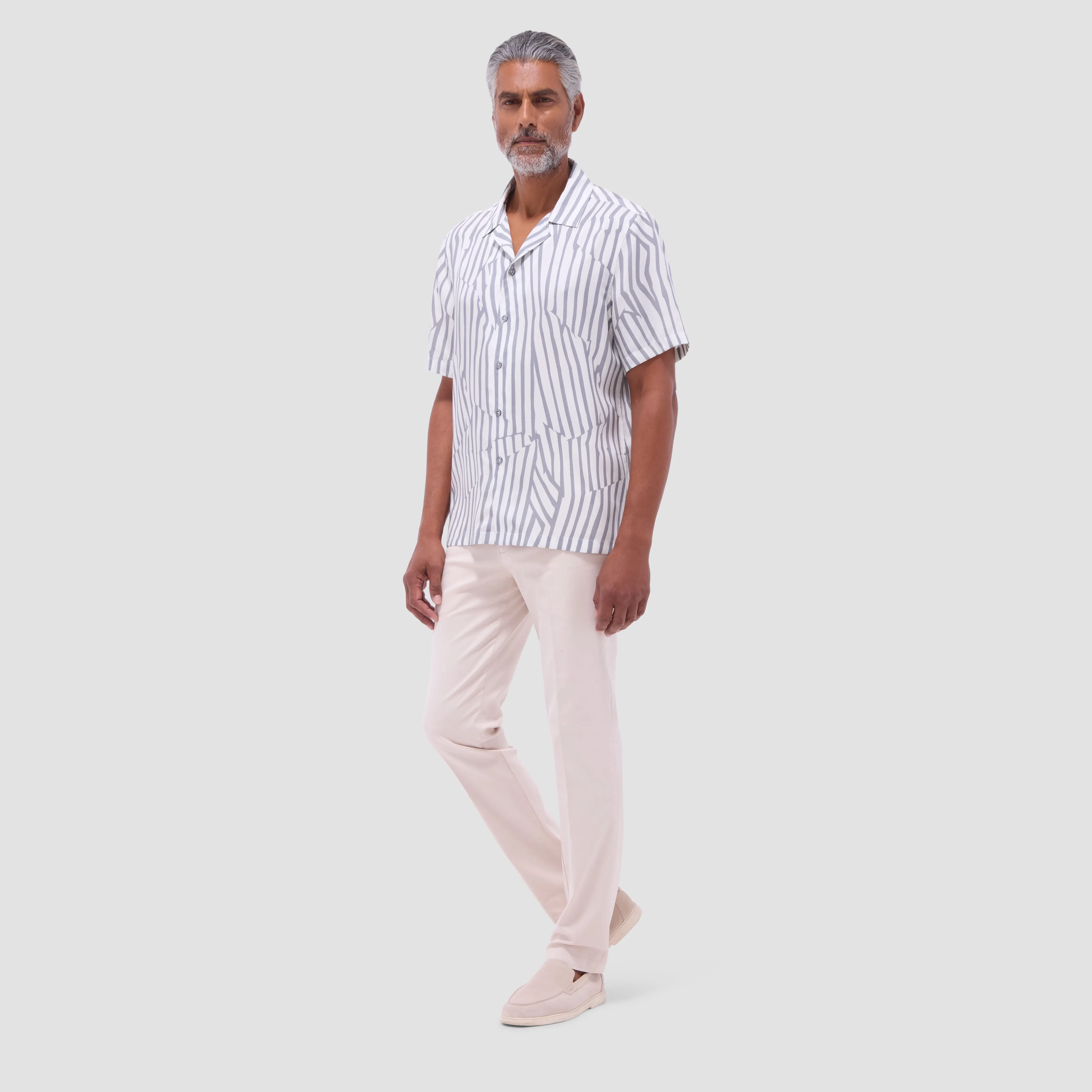 Jackson Irregular Stripe Camp Shirt