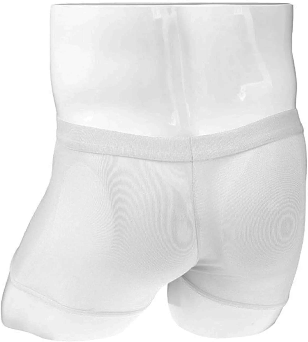 JEsilunmaMY Men's Mesh Sheer Boxer Briefs Mid Waist See Through Leather Zipper Pouch Underwear Transparent Boxer Lingerie