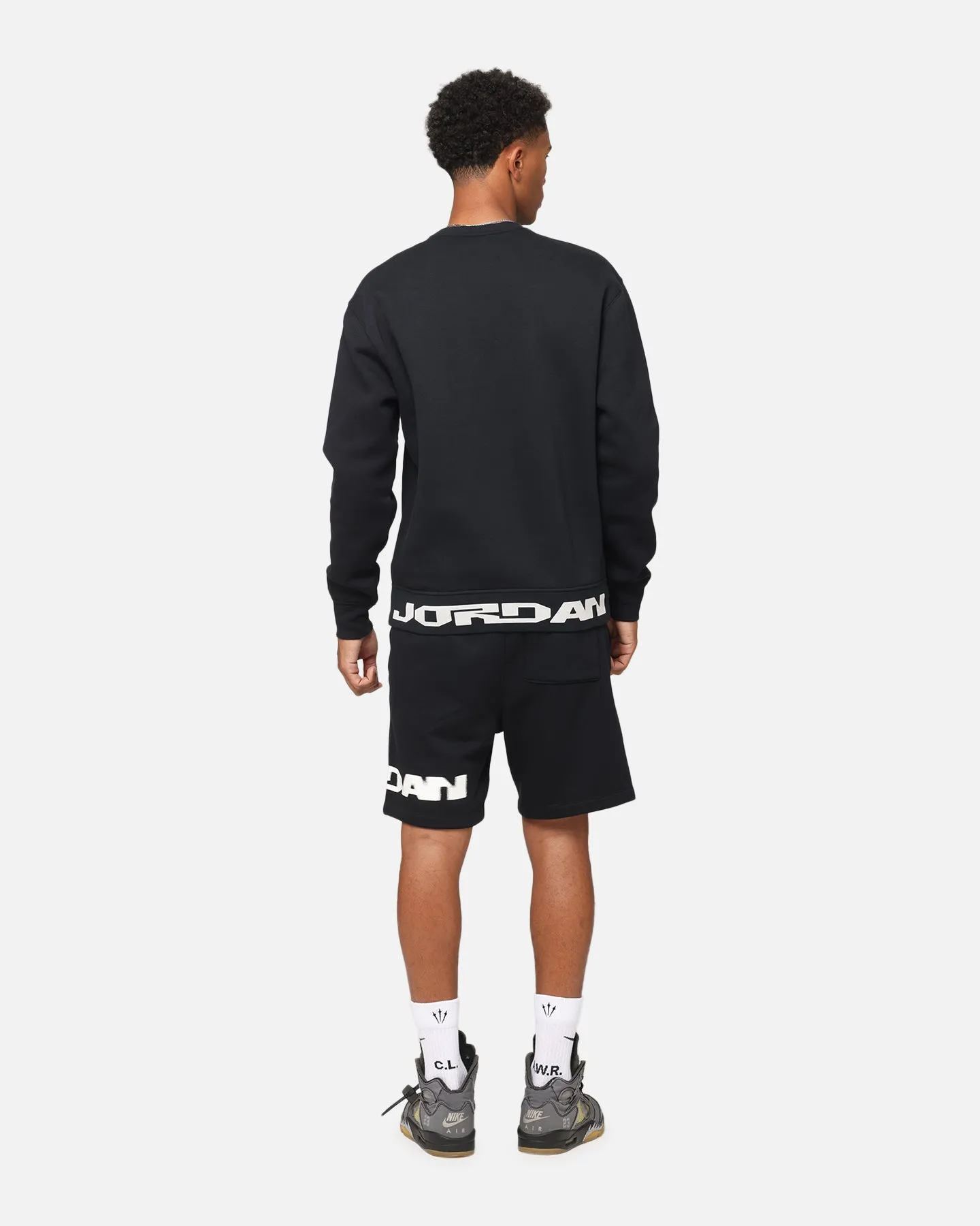Jordan Jumpman MVP Graphic Fleece Crewneck Sweatshirt Black/Sail