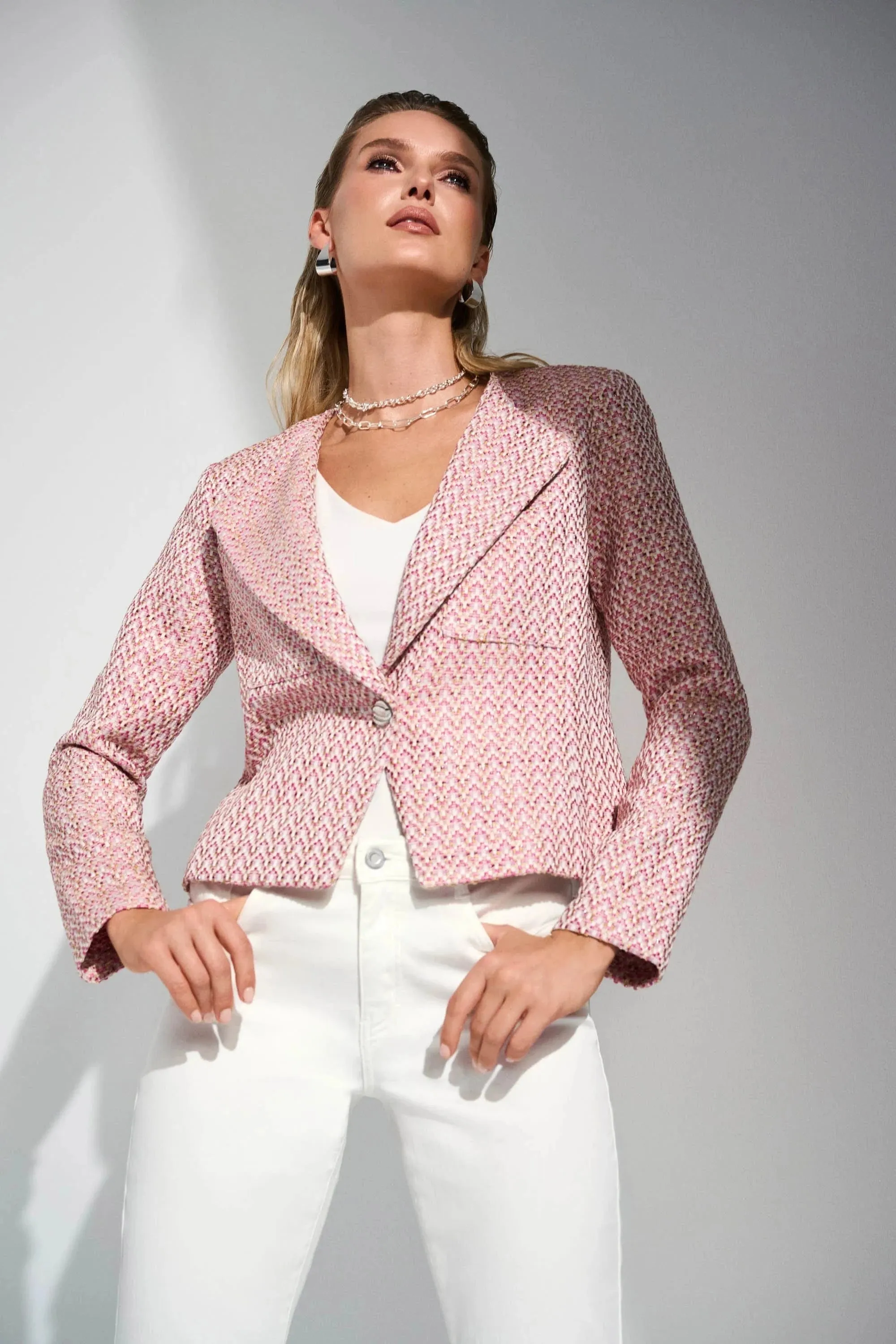 Joseph Ribkoff Boucl Woven Boxy Blazer - 252147