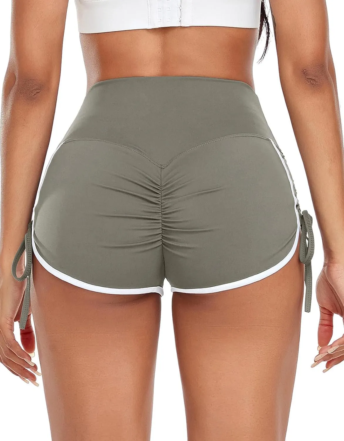 KIWI RATA Women's High Waist Booty Shorts Scrunch Butt Lifting Gym Workout Sexy Yoga Hot Pants
