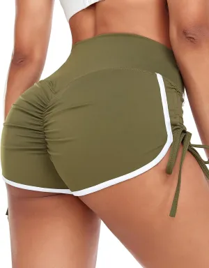 KIWI RATA Women's High Waist Booty Shorts Scrunch Butt Lifting Gym Workout Sexy Yoga Hot Pants