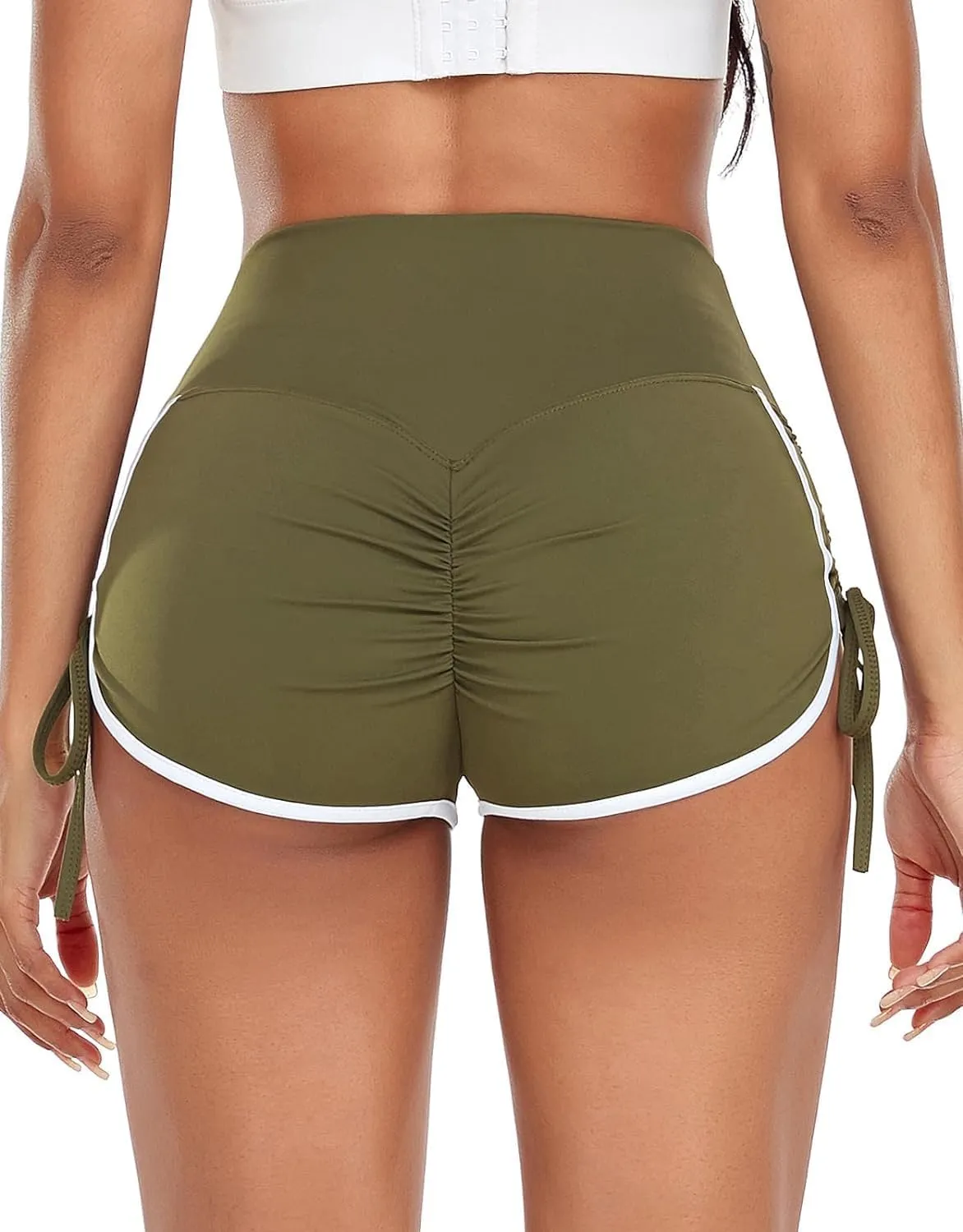 KIWI RATA Women's High Waist Booty Shorts Scrunch Butt Lifting Gym Workout Sexy Yoga Hot Pants