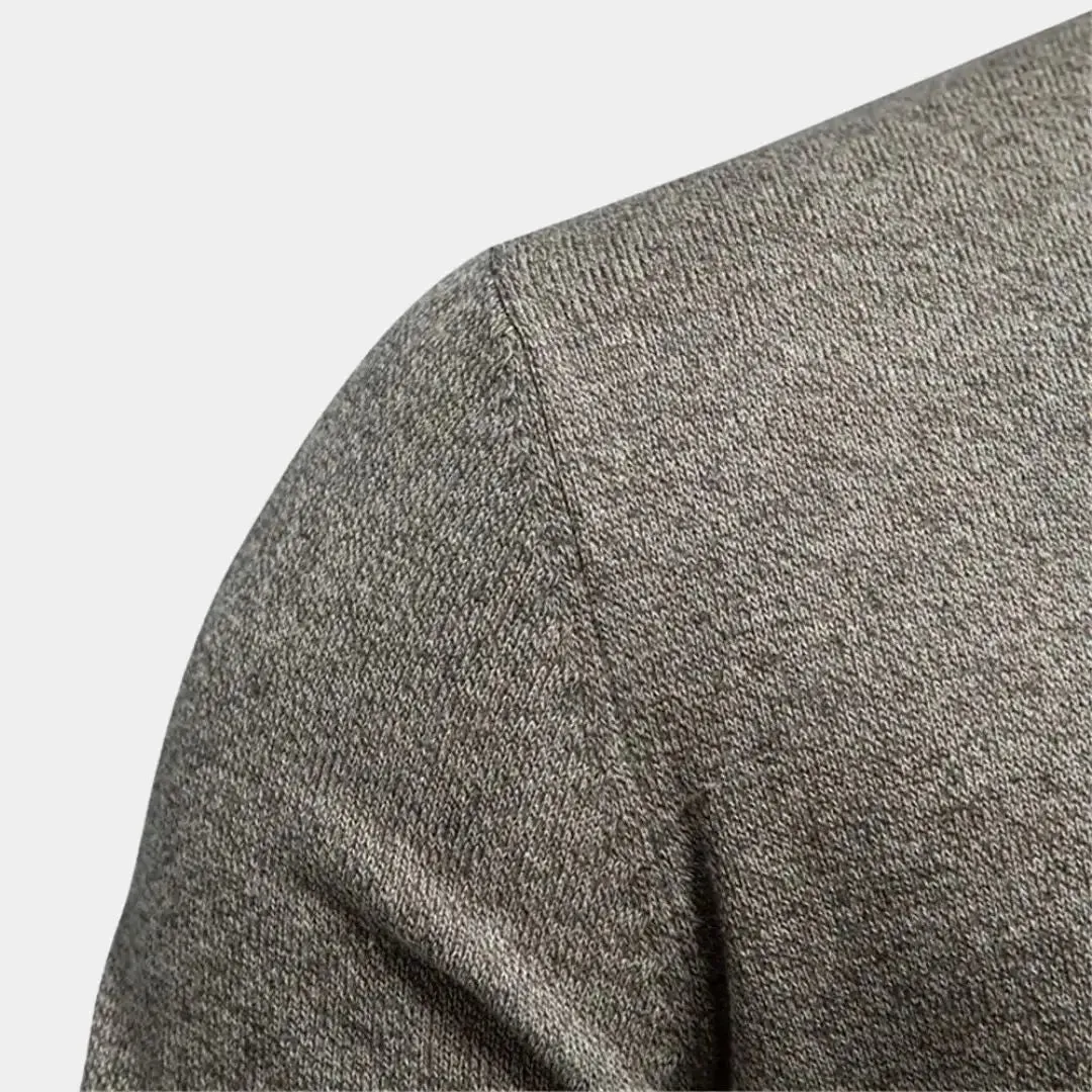 Knitted Stand Collar Cotton Cardigan - Cross & Crown