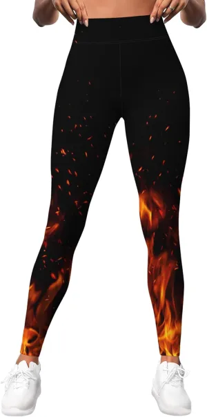 Leggings for Women Funny Printed Gym Womens Yoga Pants Floral Legging Athletic Print Pant
