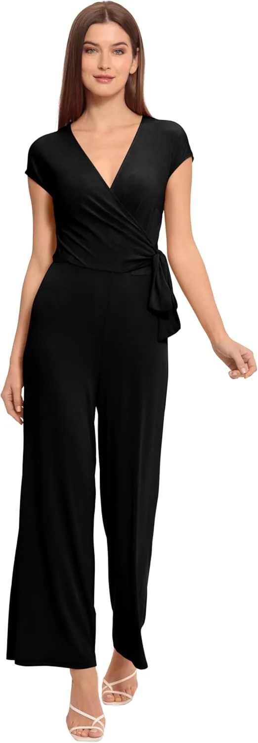 Maggy London womens Cap Sleeve Matte Jersey Jumpsuit