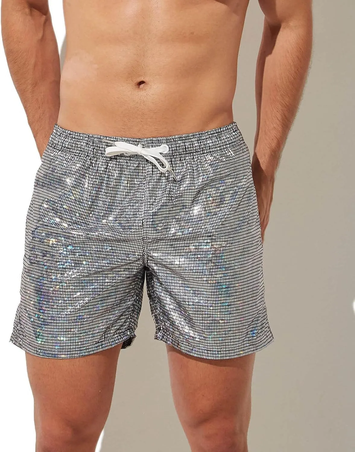 Men Underwear Brief,Shiny Metallic Baggy Beach Pants Drawstring Casual Mens Lingerie Jock Straps for Men