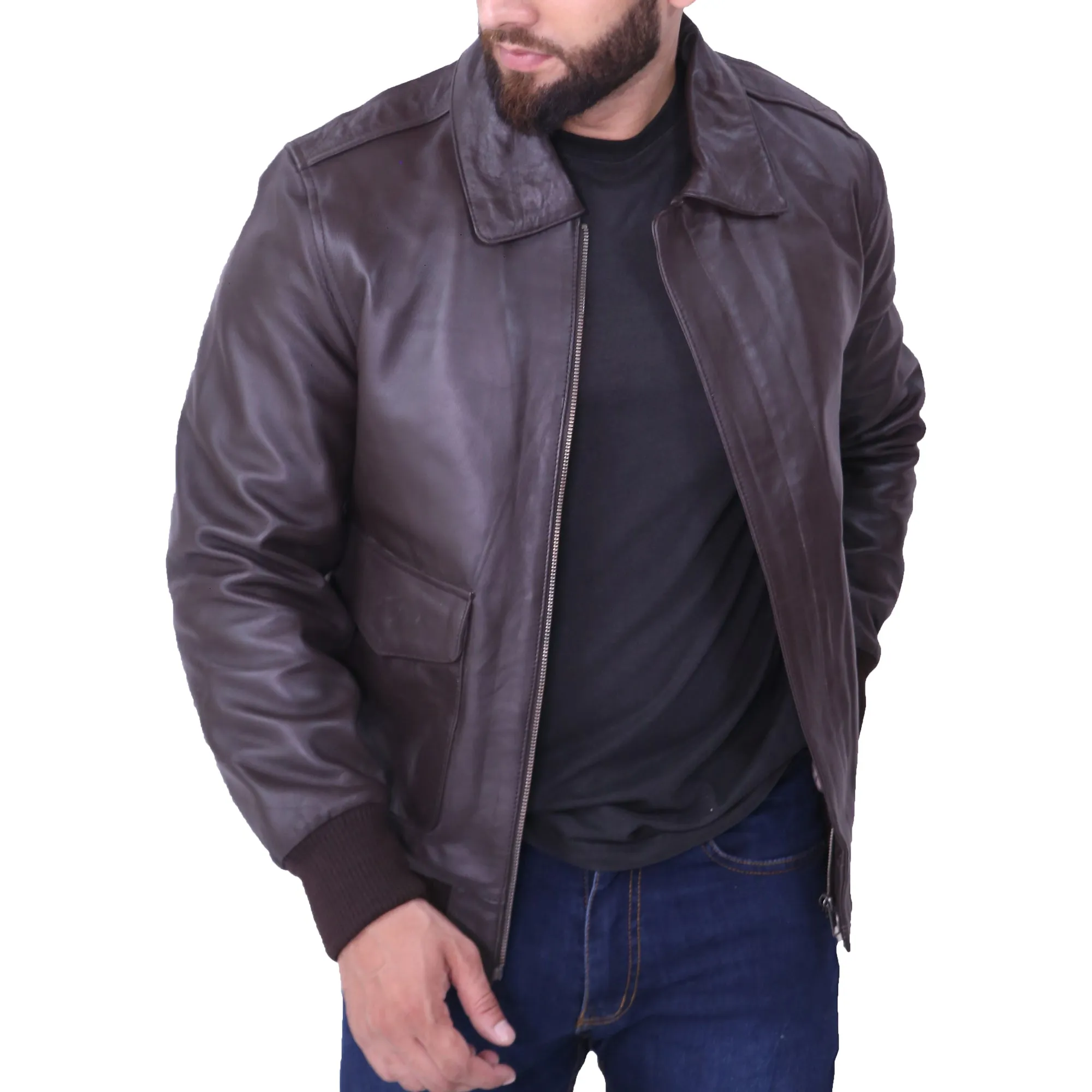 Men's Aviator A2 Flight Black Jacket
