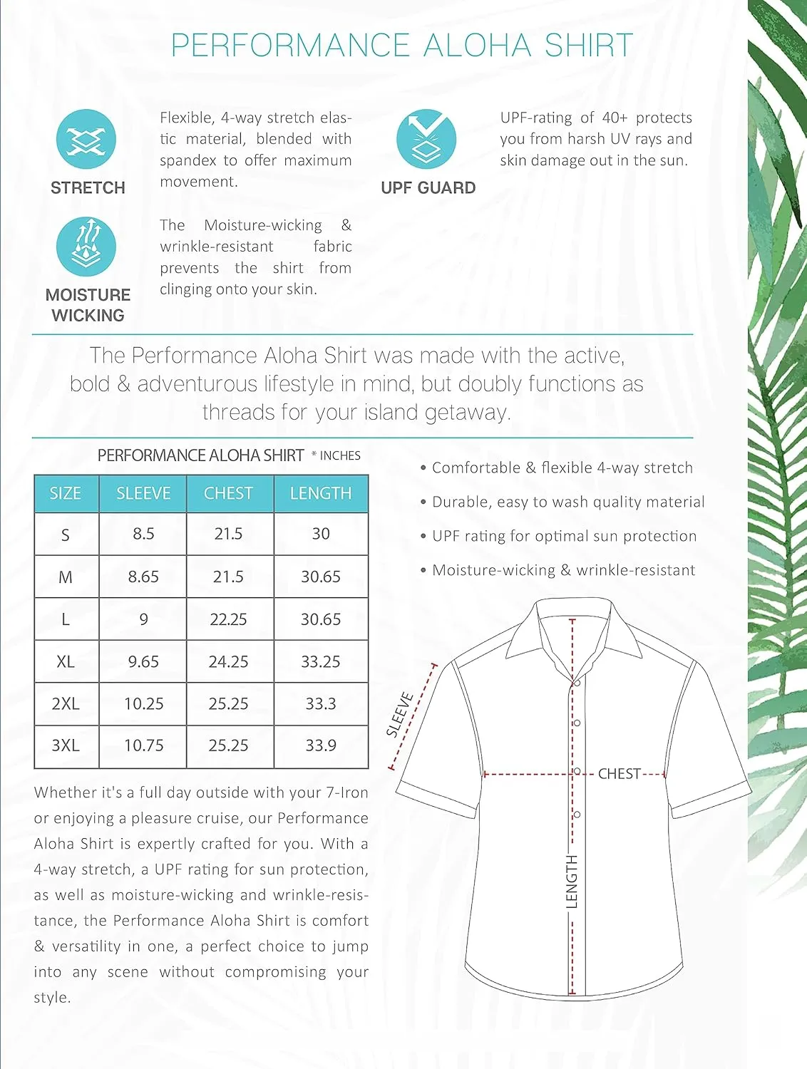 Mens Moisture Wicking Regular Fit Quick Dry Performance Golf Polo Short Sleeve Shirt (US, Alpha, Large, Regular, Regular, LEAFSHORE_Light_Blue)