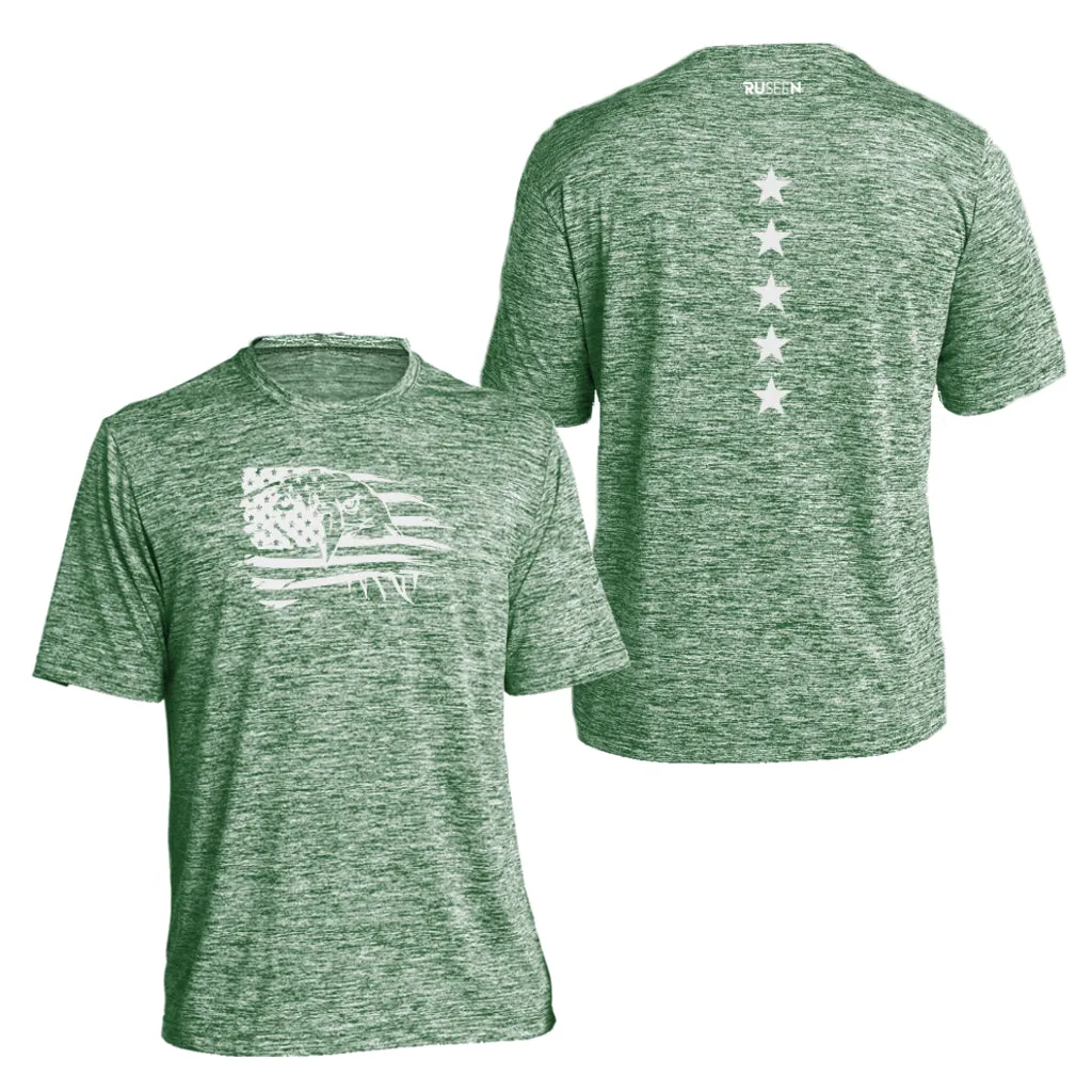 Men's Reflective Short Sleeve Shirt - Eagle Flag