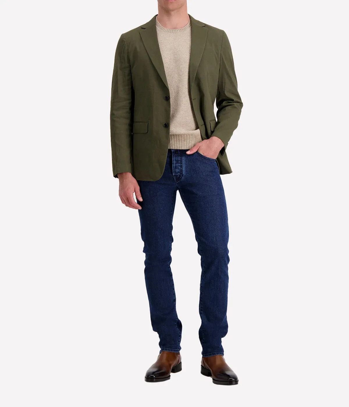 Mens Woven Jacket in Dark Olive