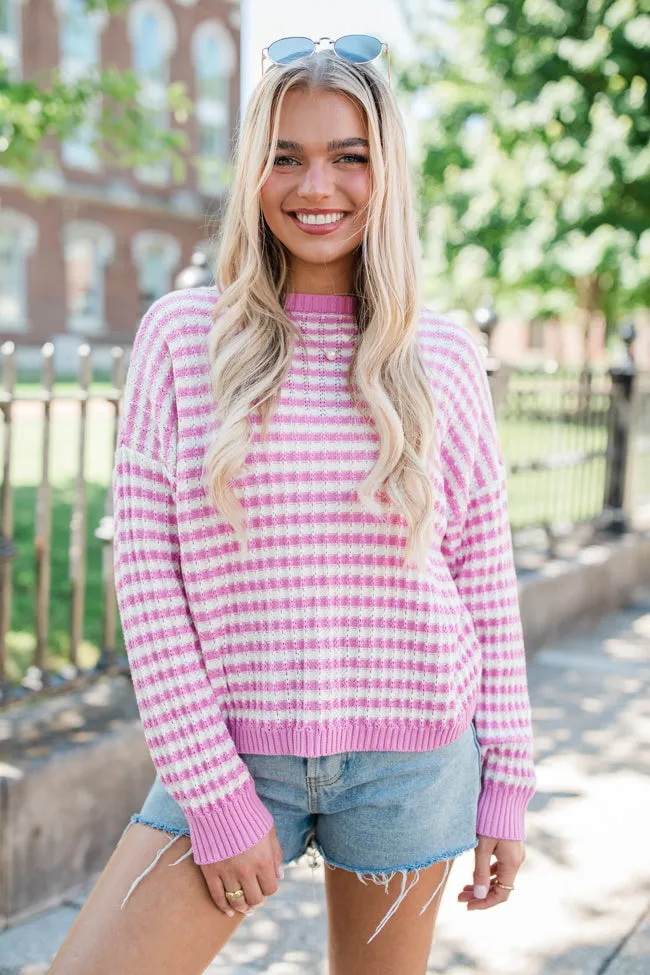 Midnight Dreams Pink Striped Sweater SALE