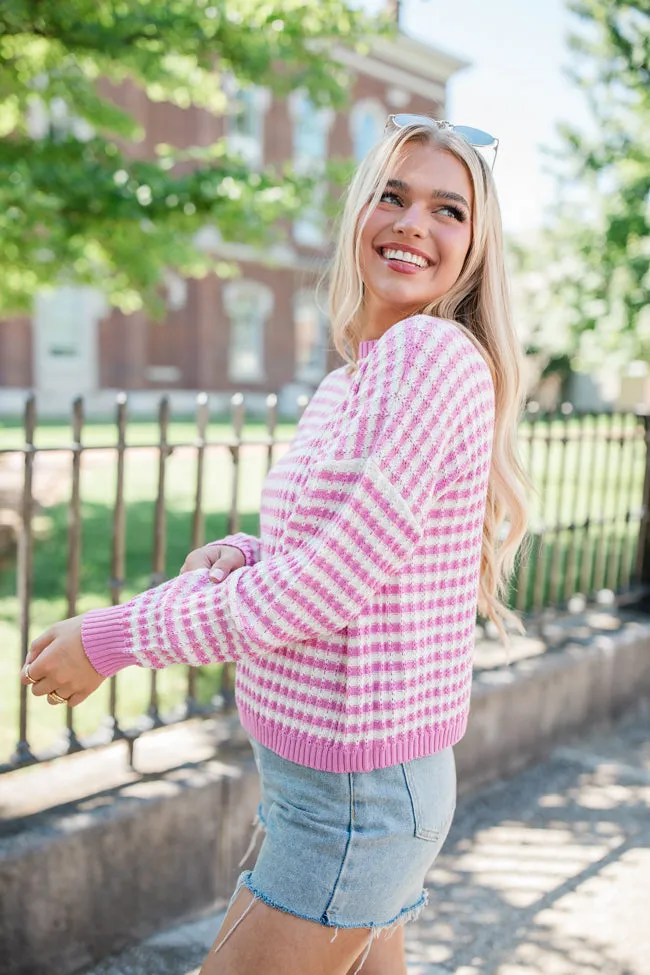 Midnight Dreams Pink Striped Sweater SALE