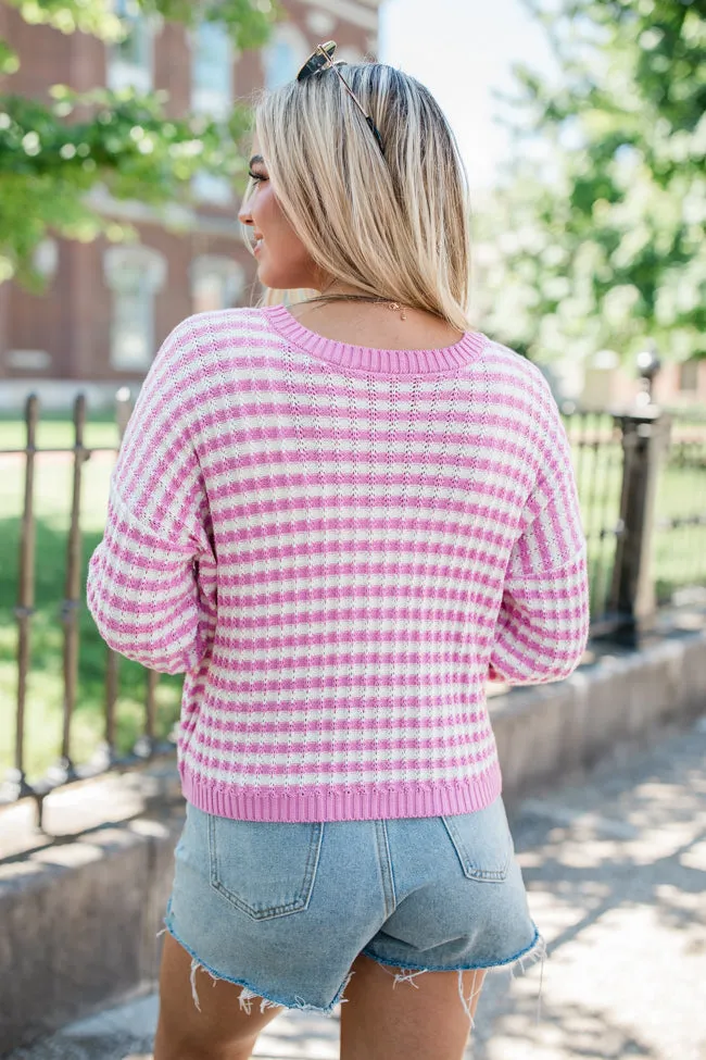 Midnight Dreams Pink Striped Sweater SALE