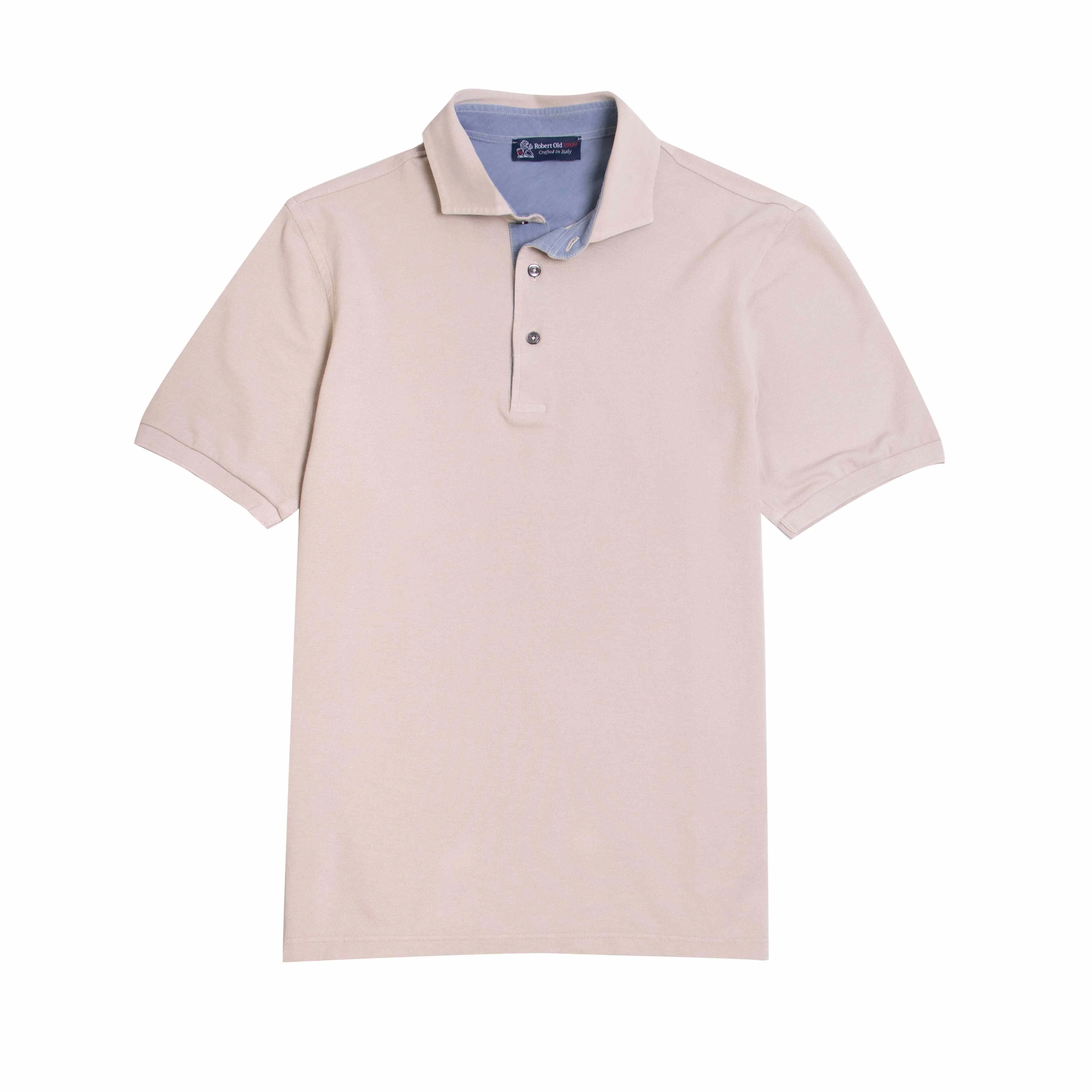 Natural 100% Cotton Short Sleeve Polo Shirt