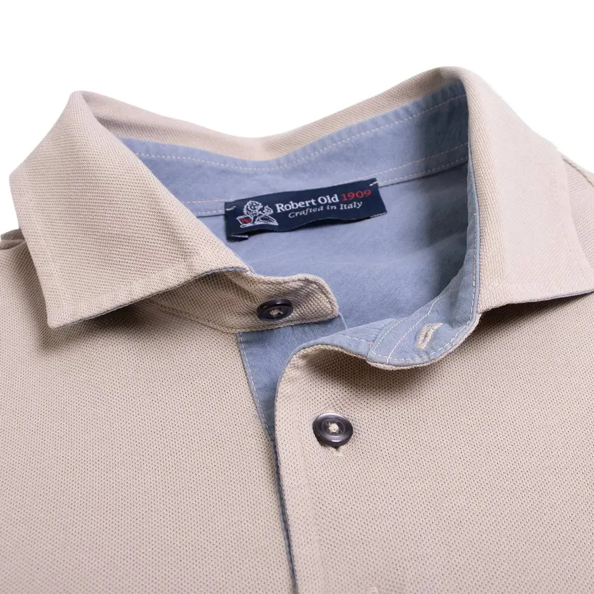 Natural 100% Cotton Short Sleeve Polo Shirt