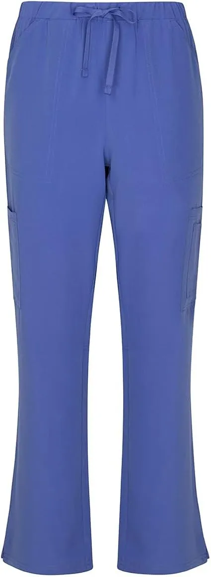 Natural Uniforms Women's Cool Stretch V-Neck Top and Cargo Pant Scrub Set with Regular and Petite Sizes