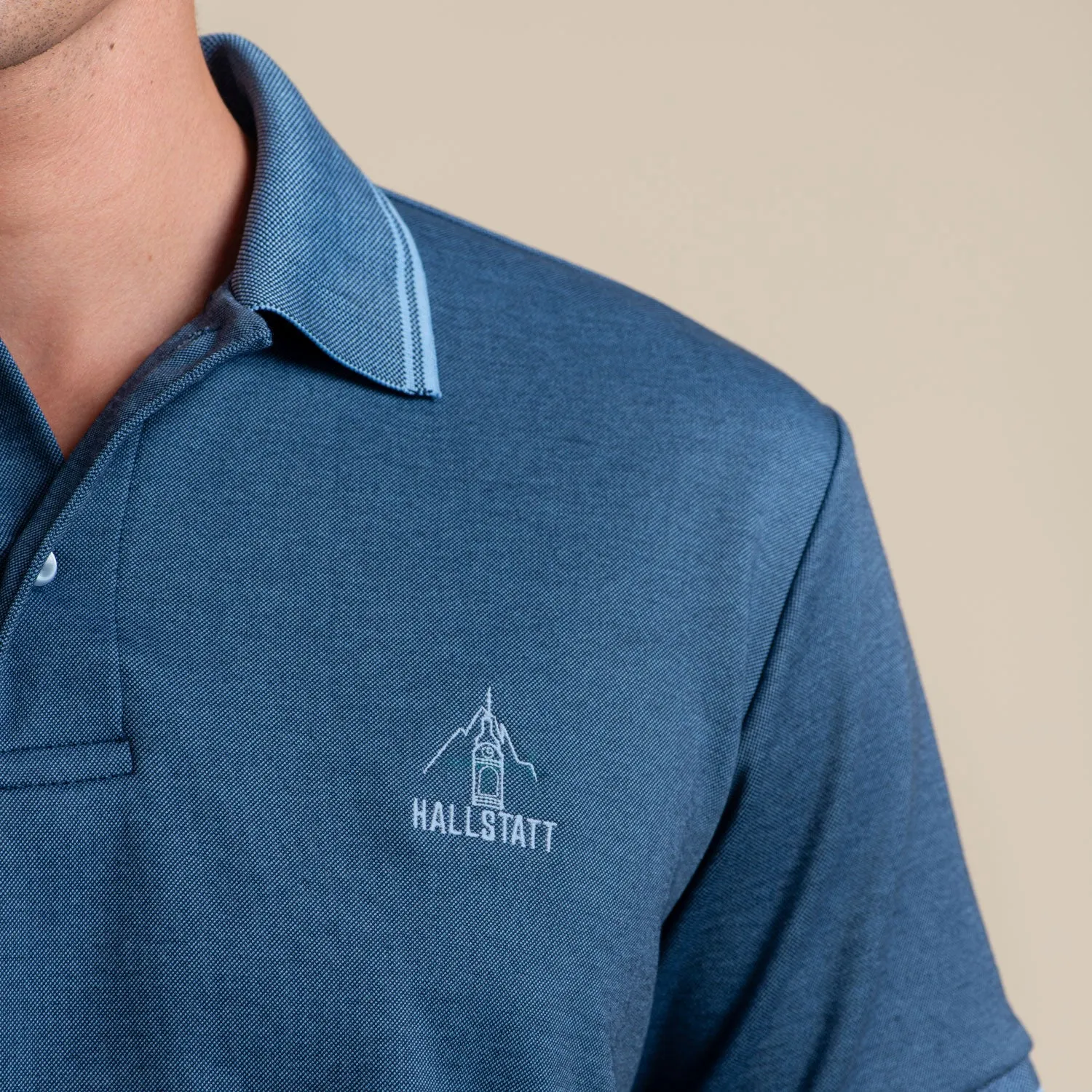 NAVY PURE COTTON POLO COLLAR T-SHIRT