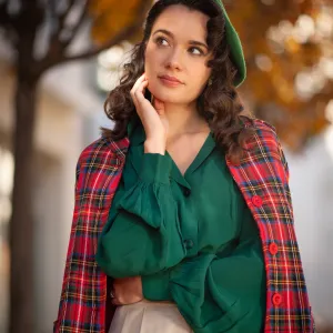 Pearl Jacket in Red Plaid Tartan