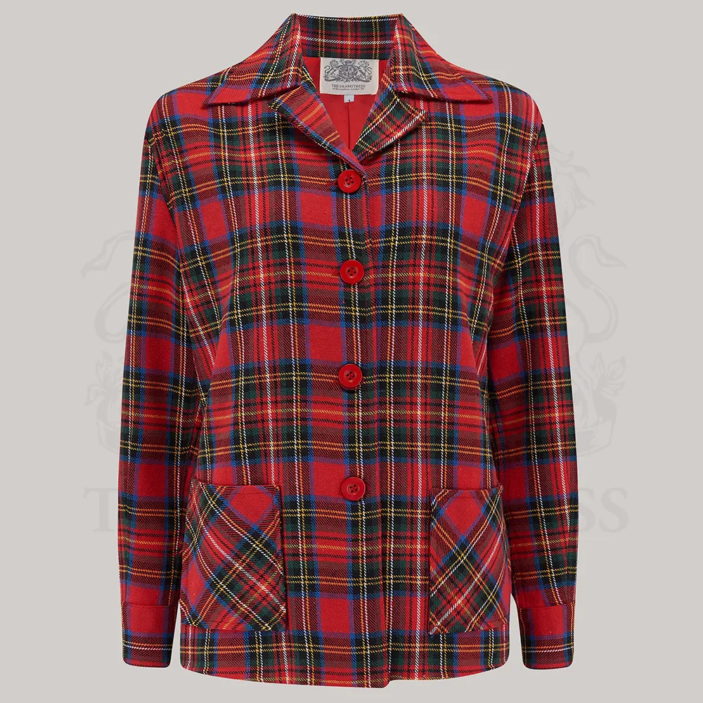 Pearl Jacket in Red Plaid Tartan