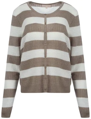Plum Tree Audrey brown striped cardigan