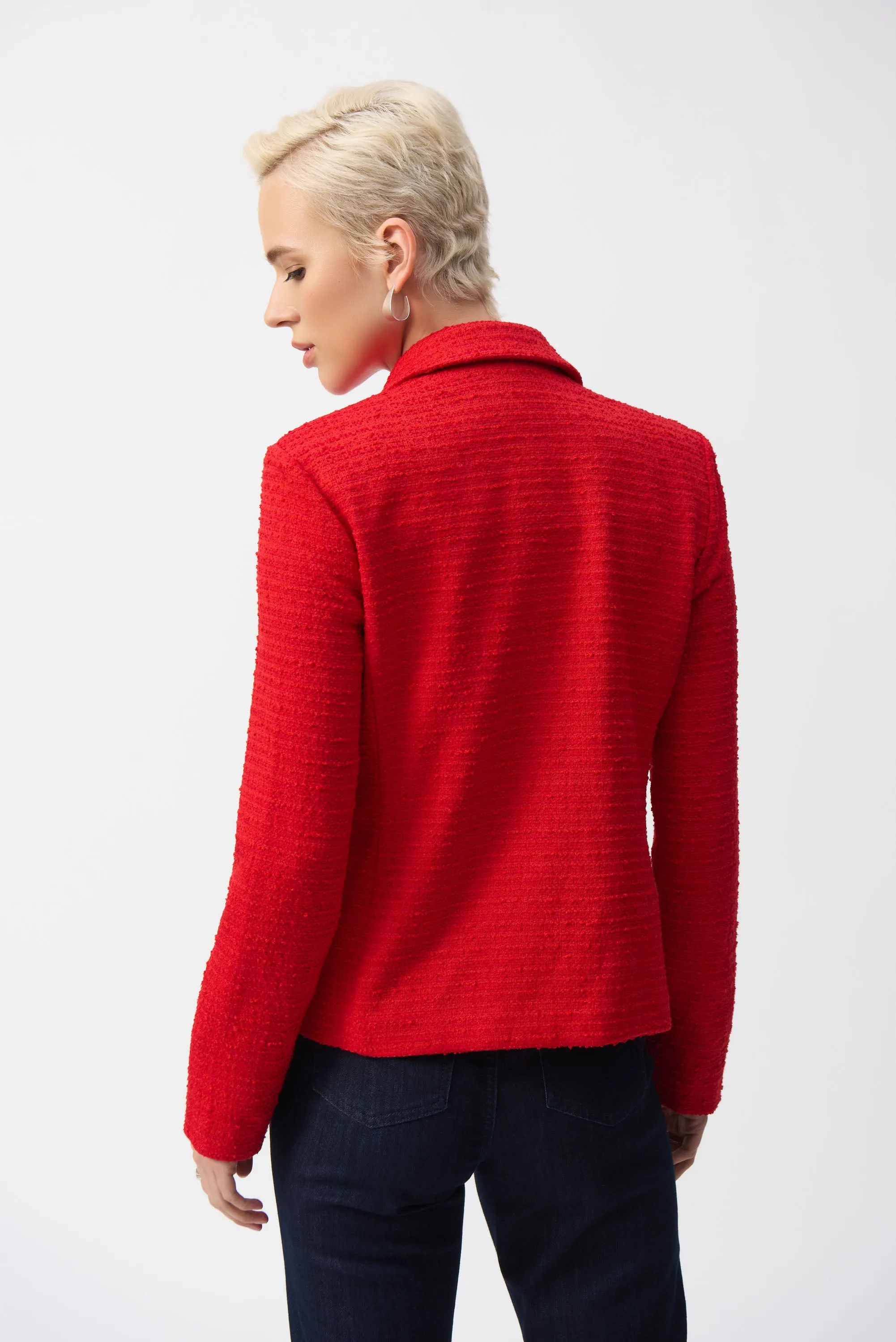 RADIANT RED BOUCLE BLAZER