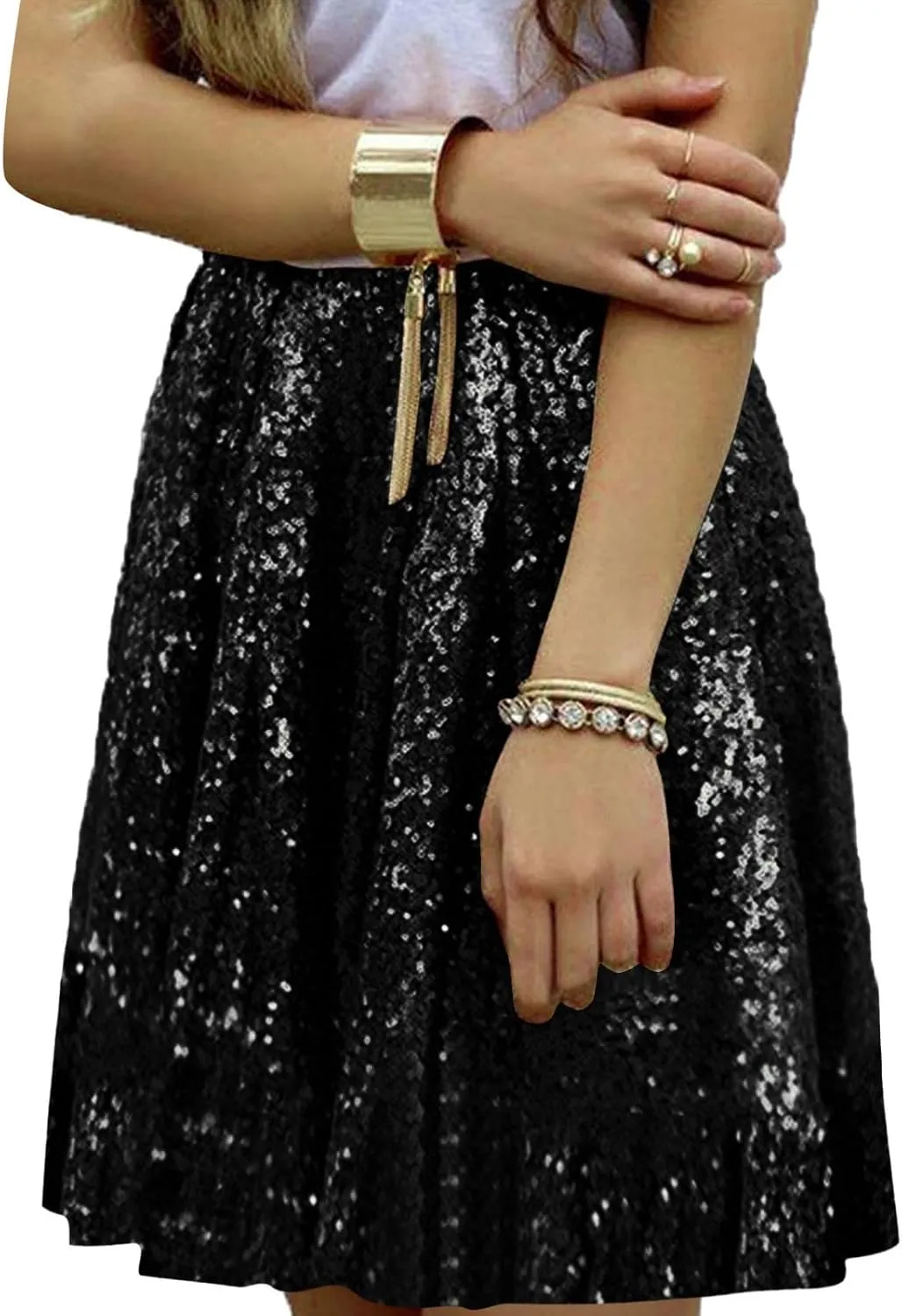 Sequin Skirt for Women Sparkly Skirt for Women Ruffle Skirt Glitter Skirt Shiny Skirt Pleated Skirt