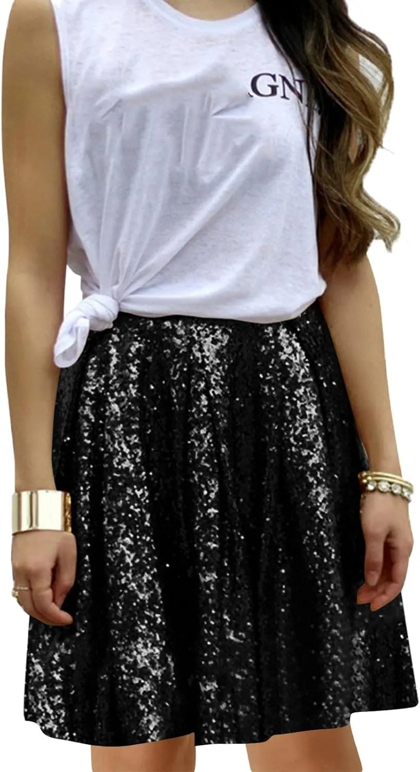 Sequin Skirt for Women Sparkly Skirt for Women Ruffle Skirt Glitter Skirt Shiny Skirt Pleated Skirt