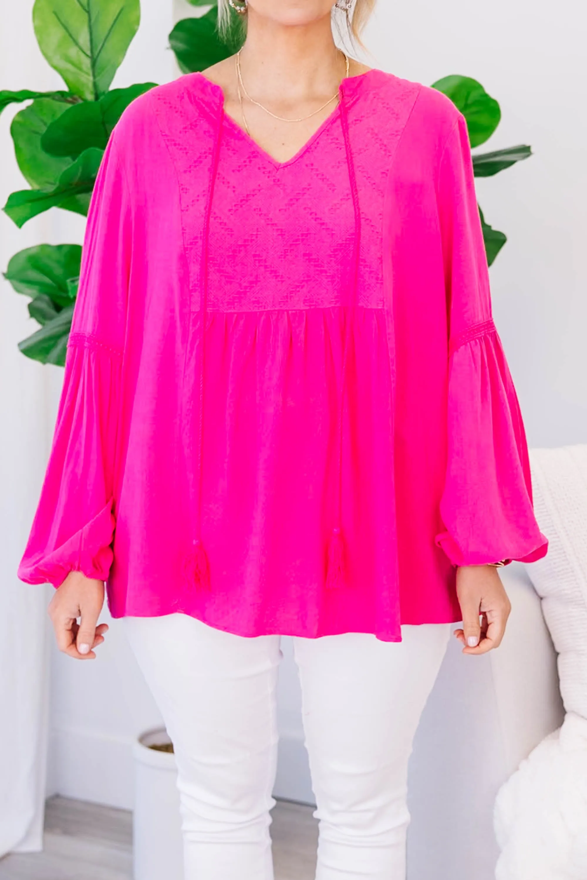 Siesta Key Walking Top, Hot Pink