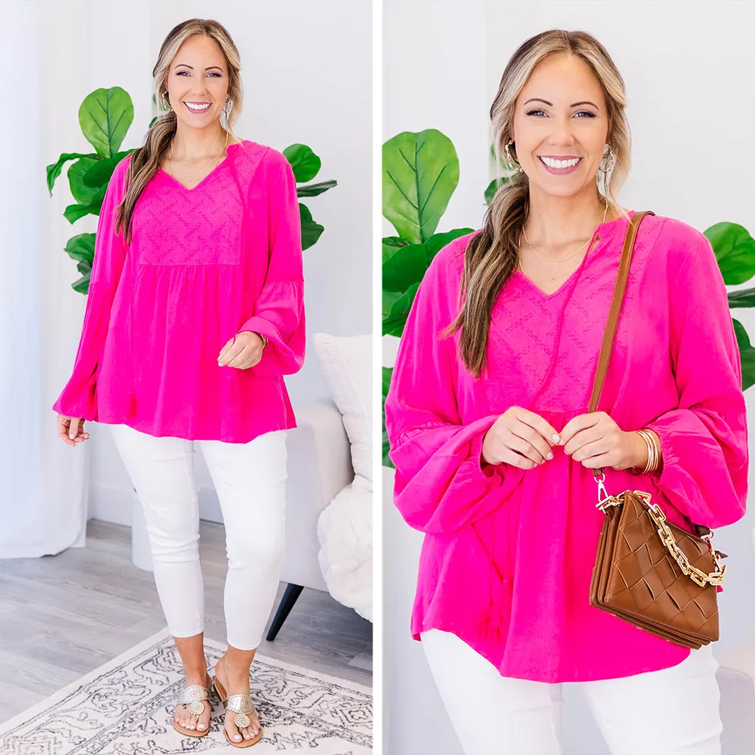 Siesta Key Walking Top, Hot Pink