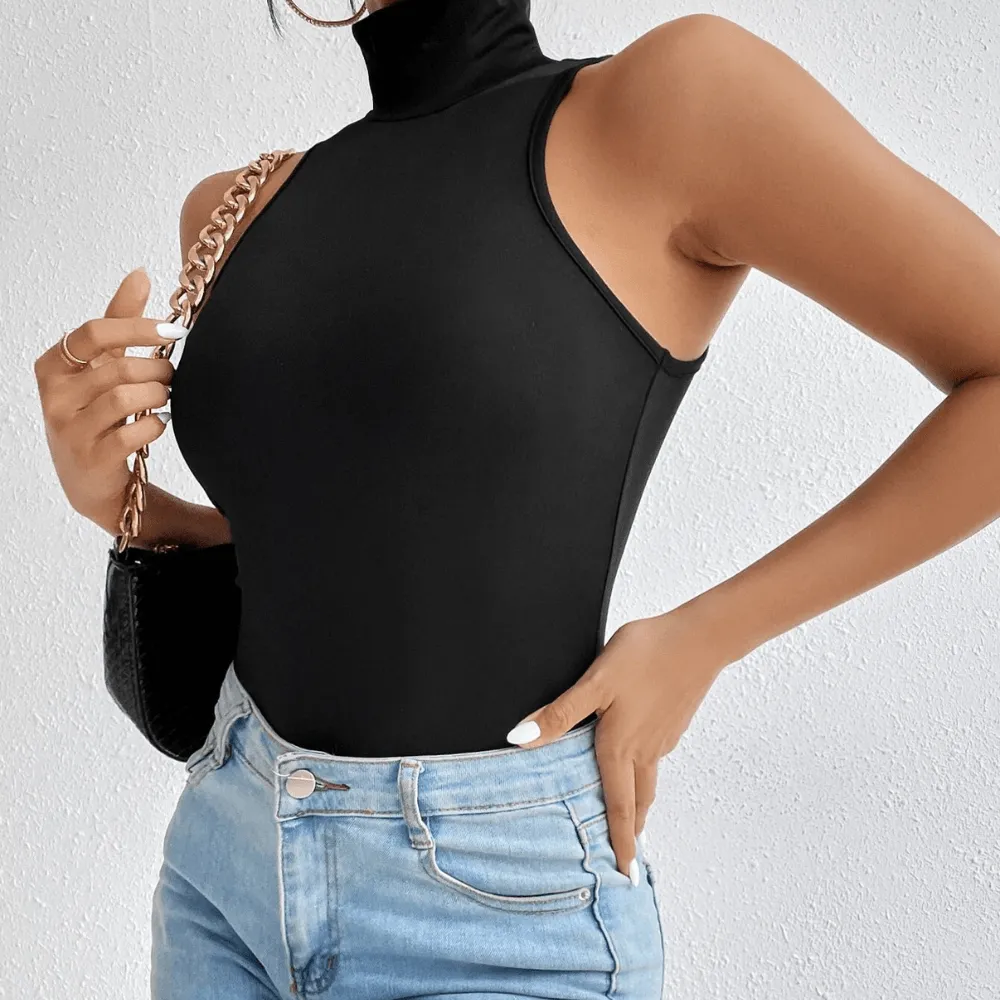 Solid Slim Fit Bodysuit - Comfortables and Stylish