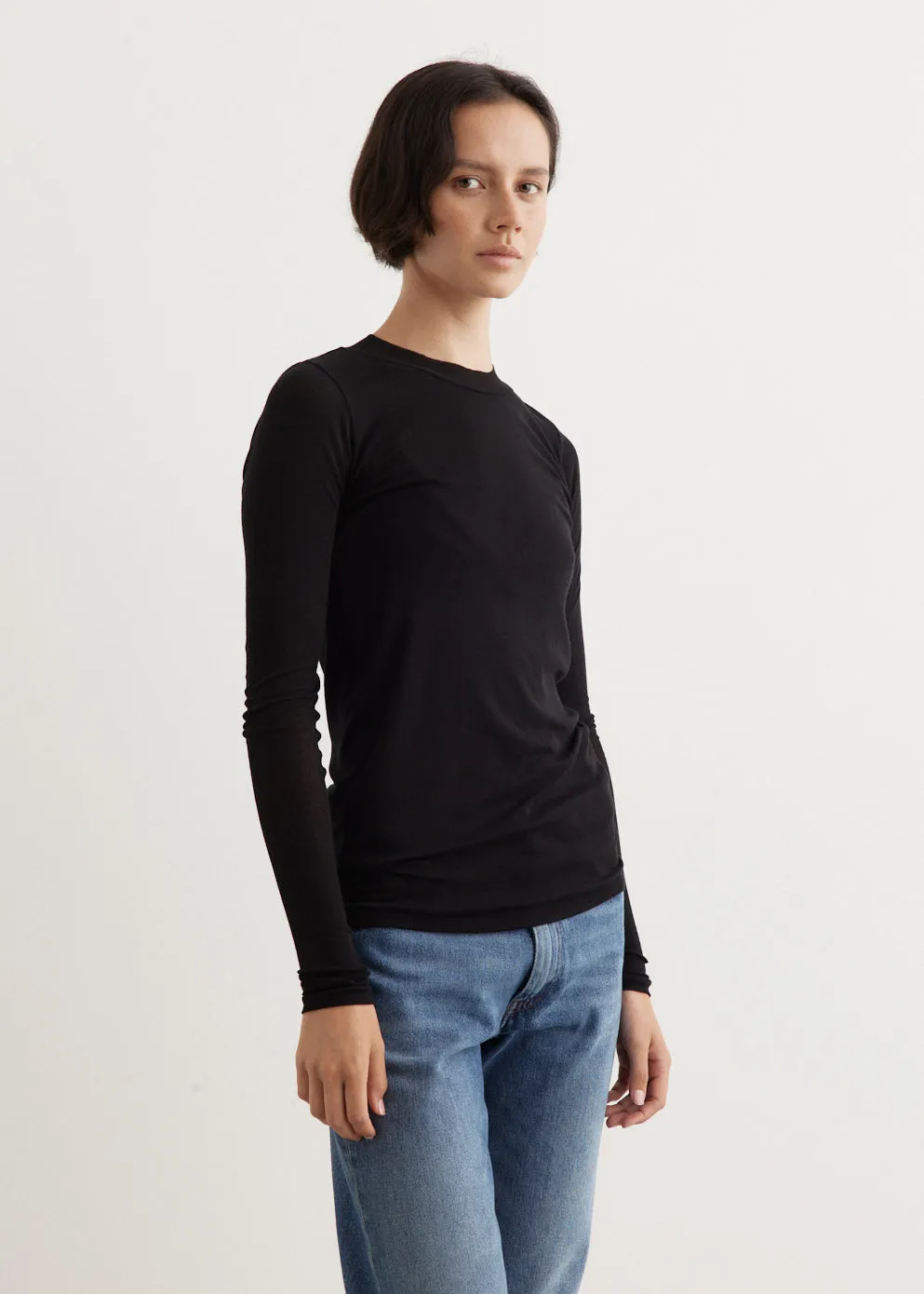 Super High Gauge Sheer Rib Long Sleeve T-Shirt