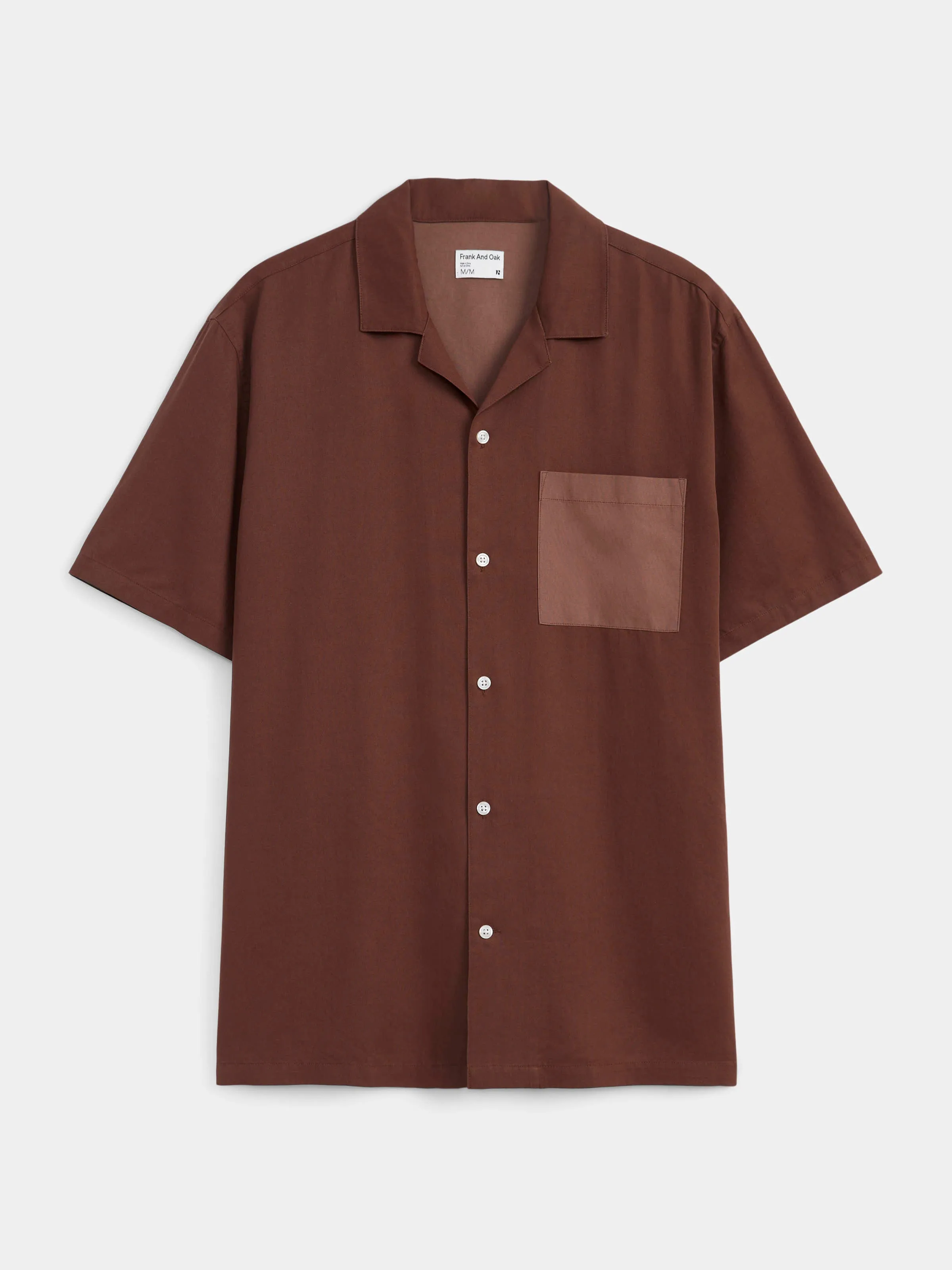 The Eco Dye Camp Collar Shirt in Chocolate Fudge