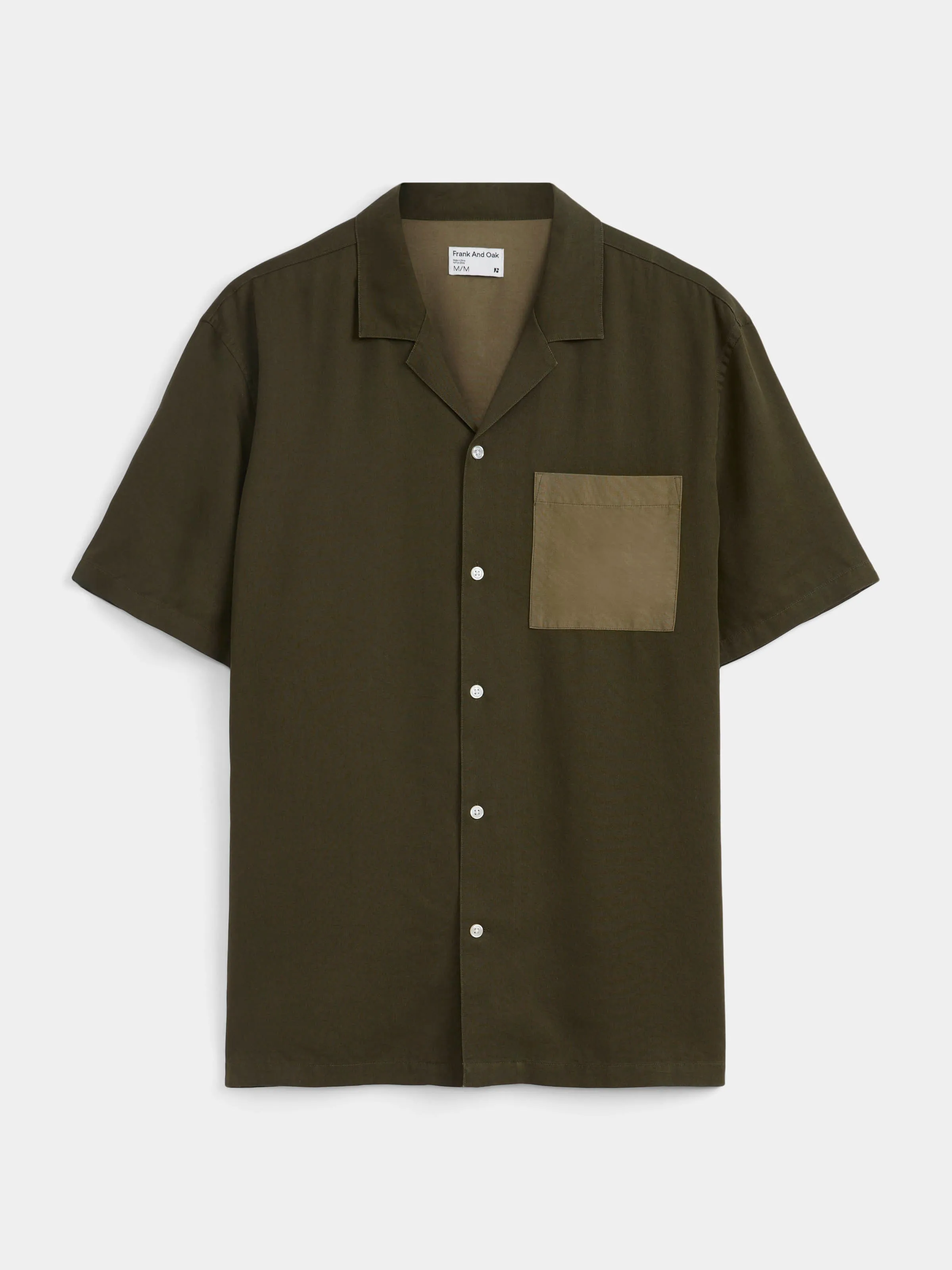 The Eco Dye Camp Collar Shirt in Deep Green