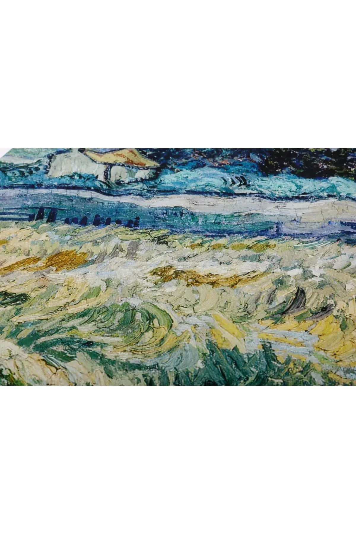 Van Gogh Farm Field Placed Print with Clear Skies A Line Cotton Skirt with Pockets