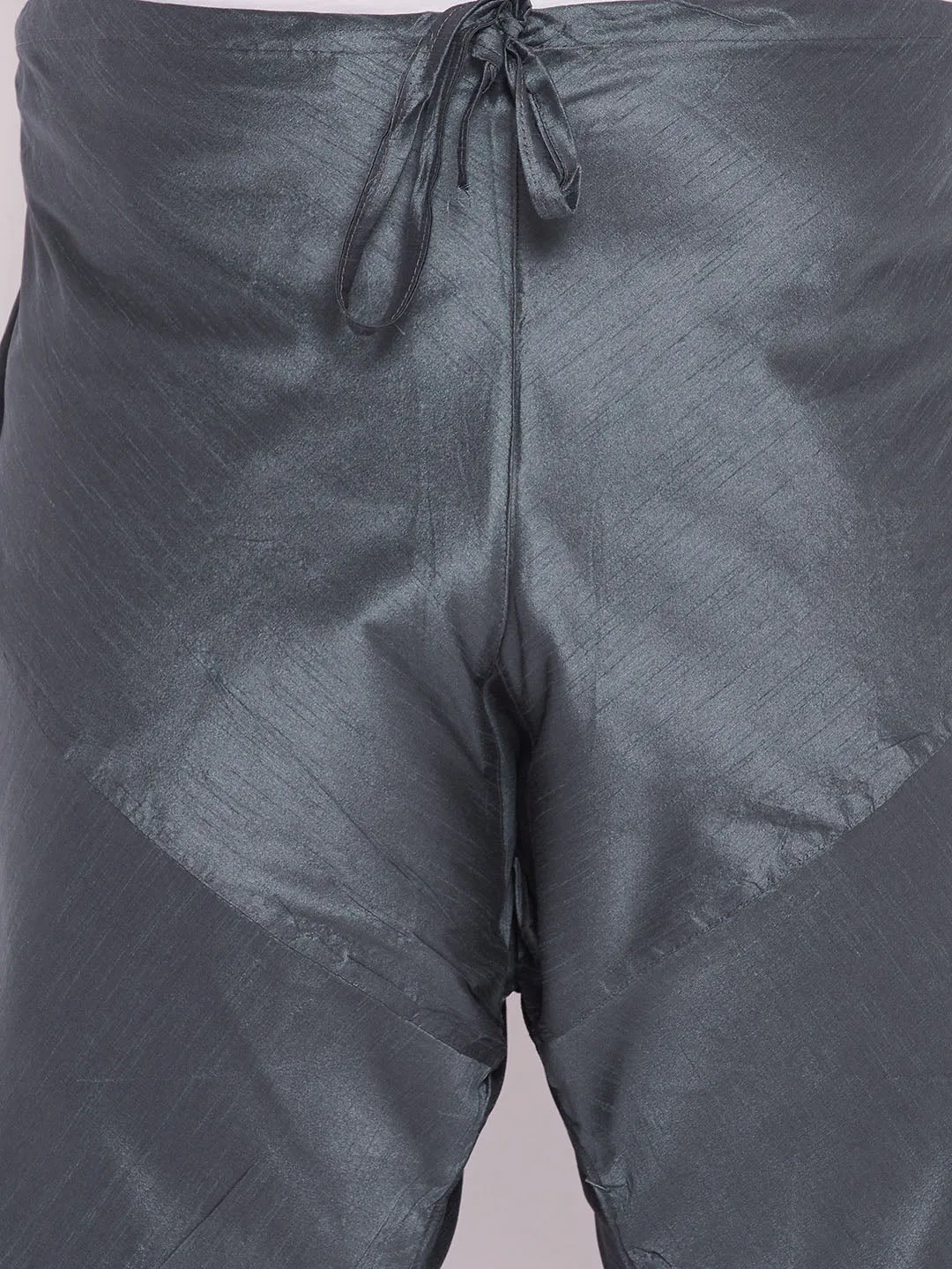 Vastramay Men's Steel Cotton Silk Pyjama